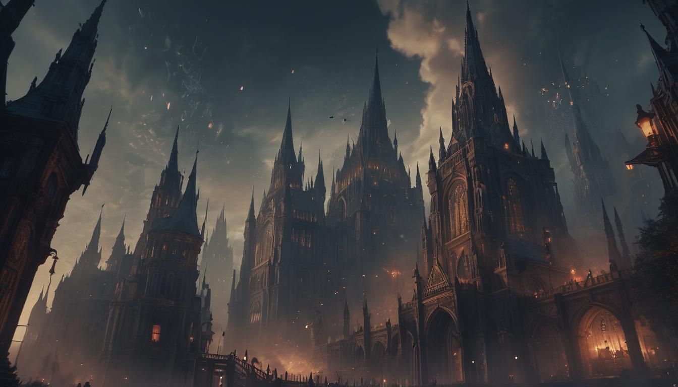 Eerie Twilight Cityscape Digital Matte Painting