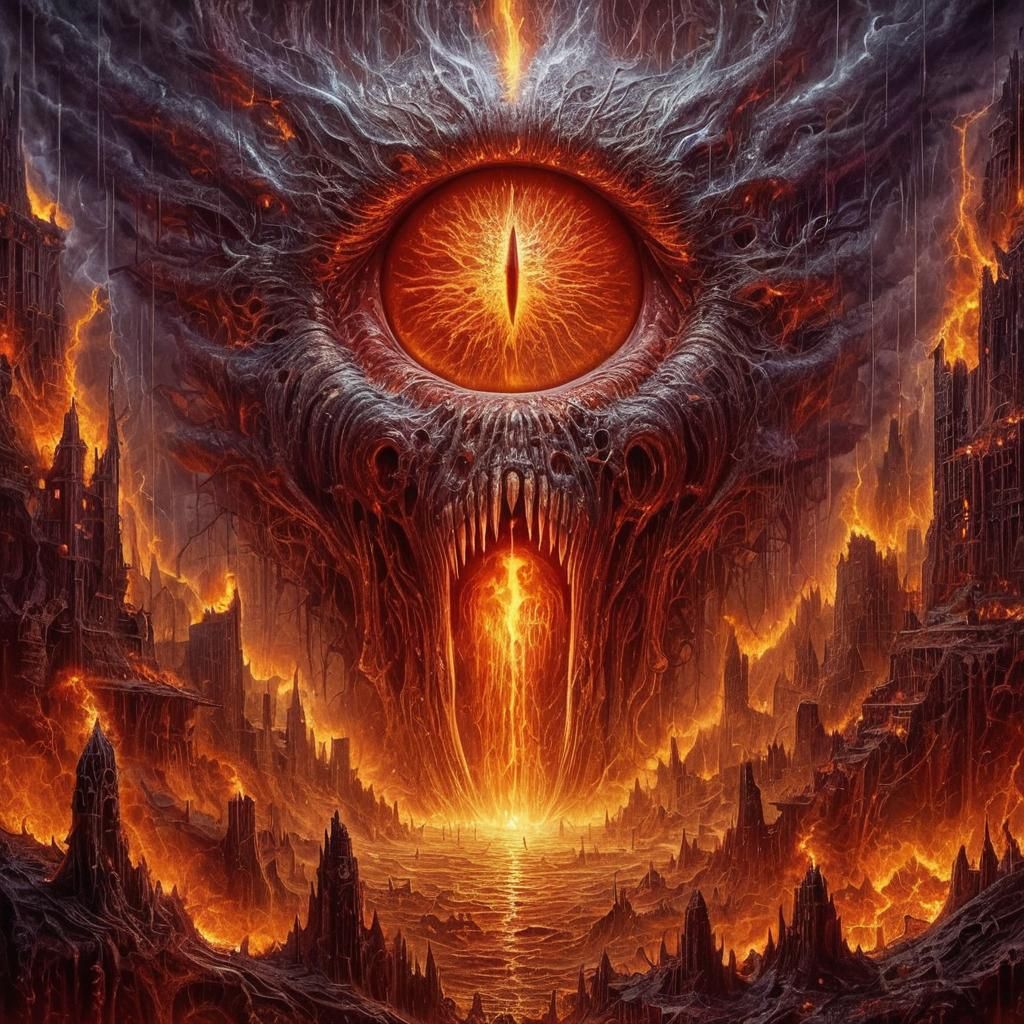Apocalyptic Eye of Judgement in Gothic Landscape