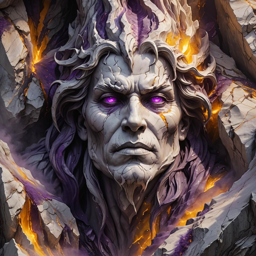 Ominous Face Carved in Marble Mountain