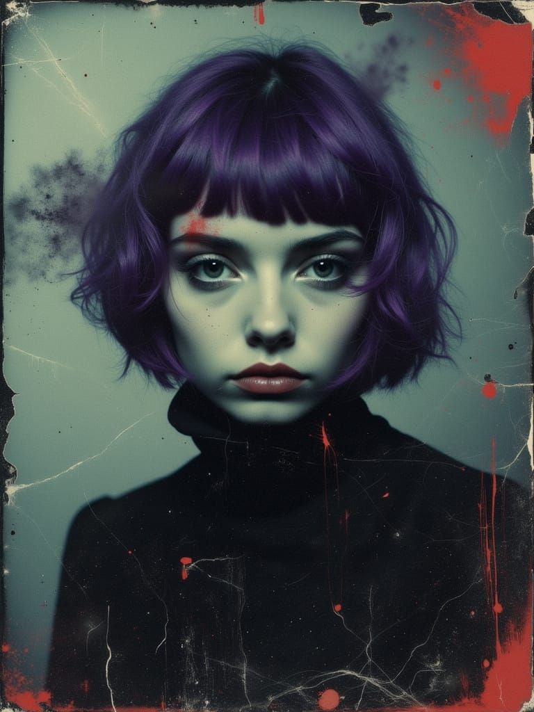 Gothic Portrait of a Melancholic Woman