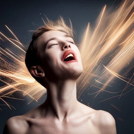 Spark Shower: Horizontal Face with Open Mouth