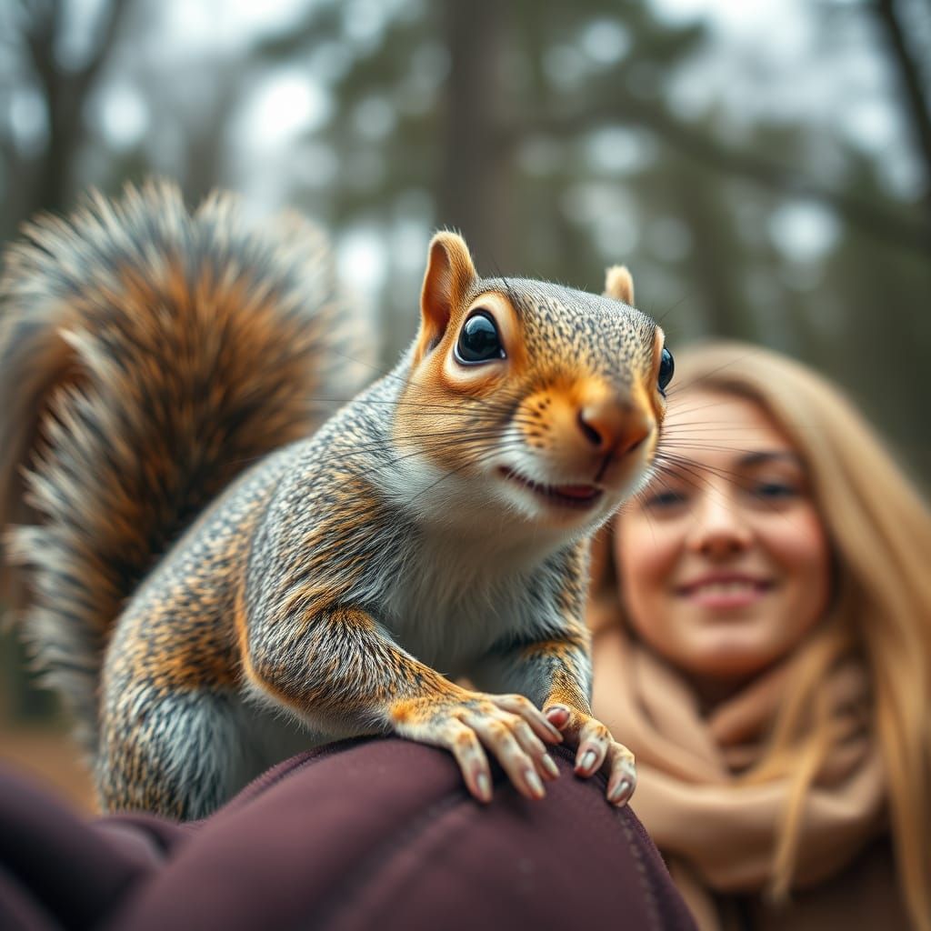Squirrel Photobomb in Cinematic Wildlife Photography