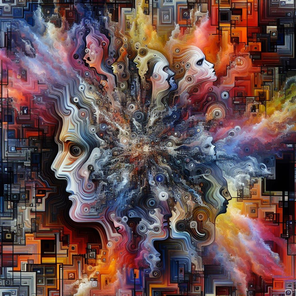 Abstract Mental Destruction with Expressionist Digital Art