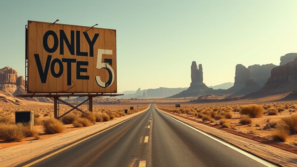 Cyberpunk Desert Highway in a Dystopian World