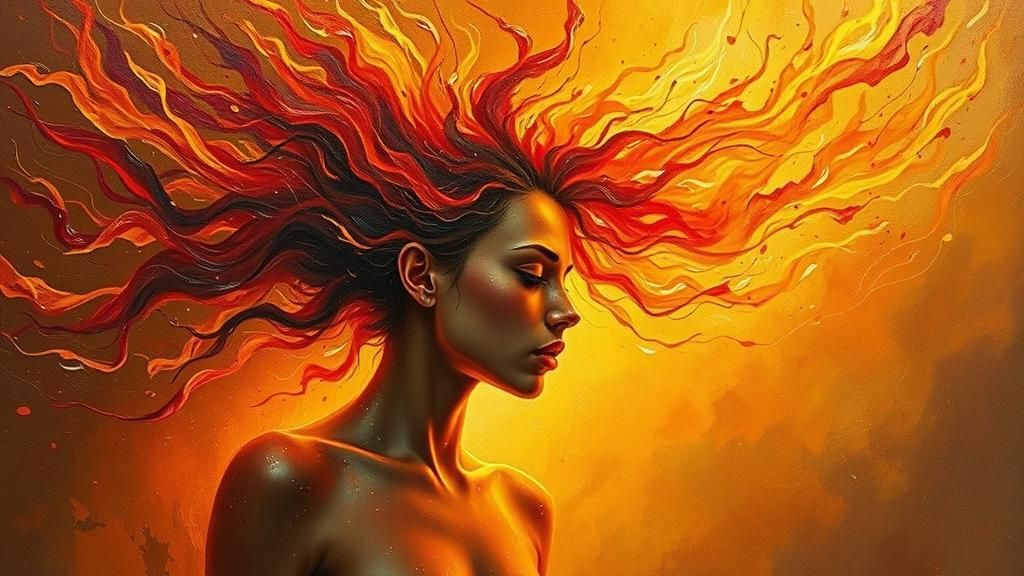 Fiery Ember Elemental in Impasto Style