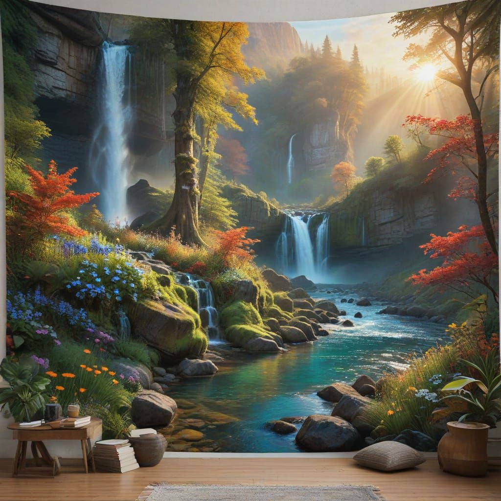 Surreal Landscape Painting in a Romantic Style