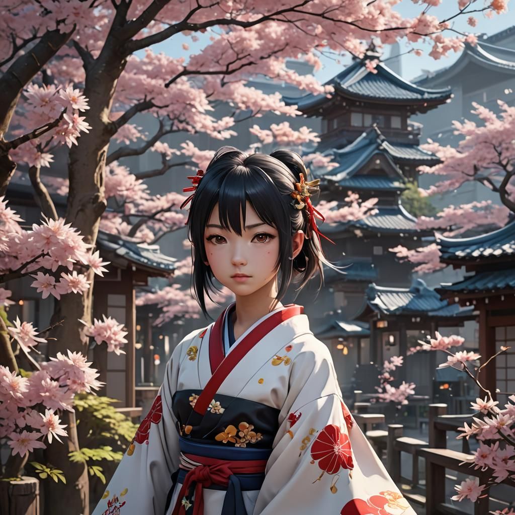 Anime Style 3D Render Inspired by Genshin Impact