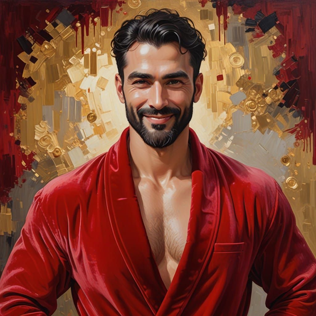 Elegant Man in Velvet Robe
