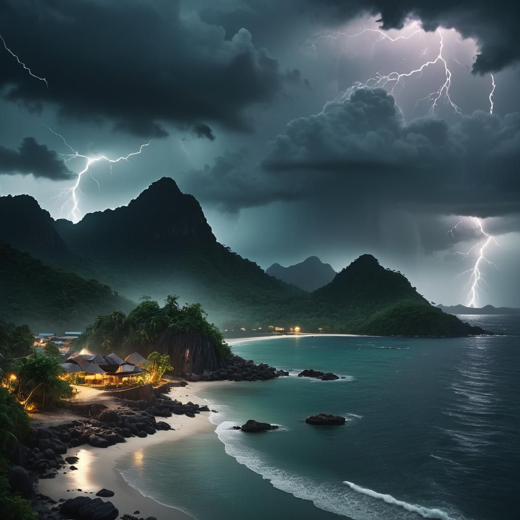 Dramatic Island Village Storm Photography