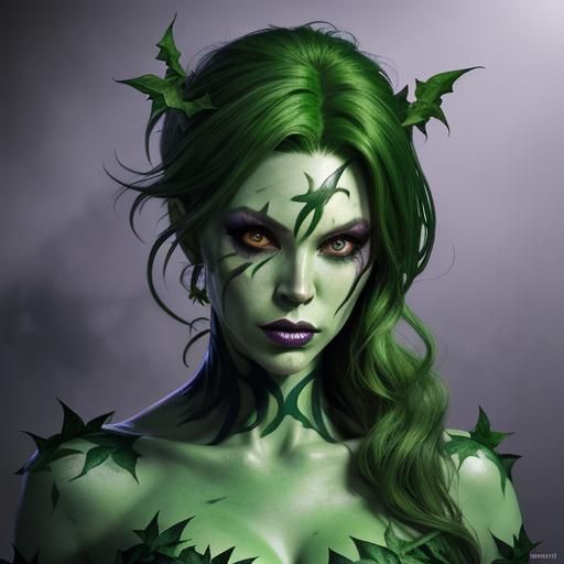 Hyperrealistic Batboy Poison Ivy Splash Art