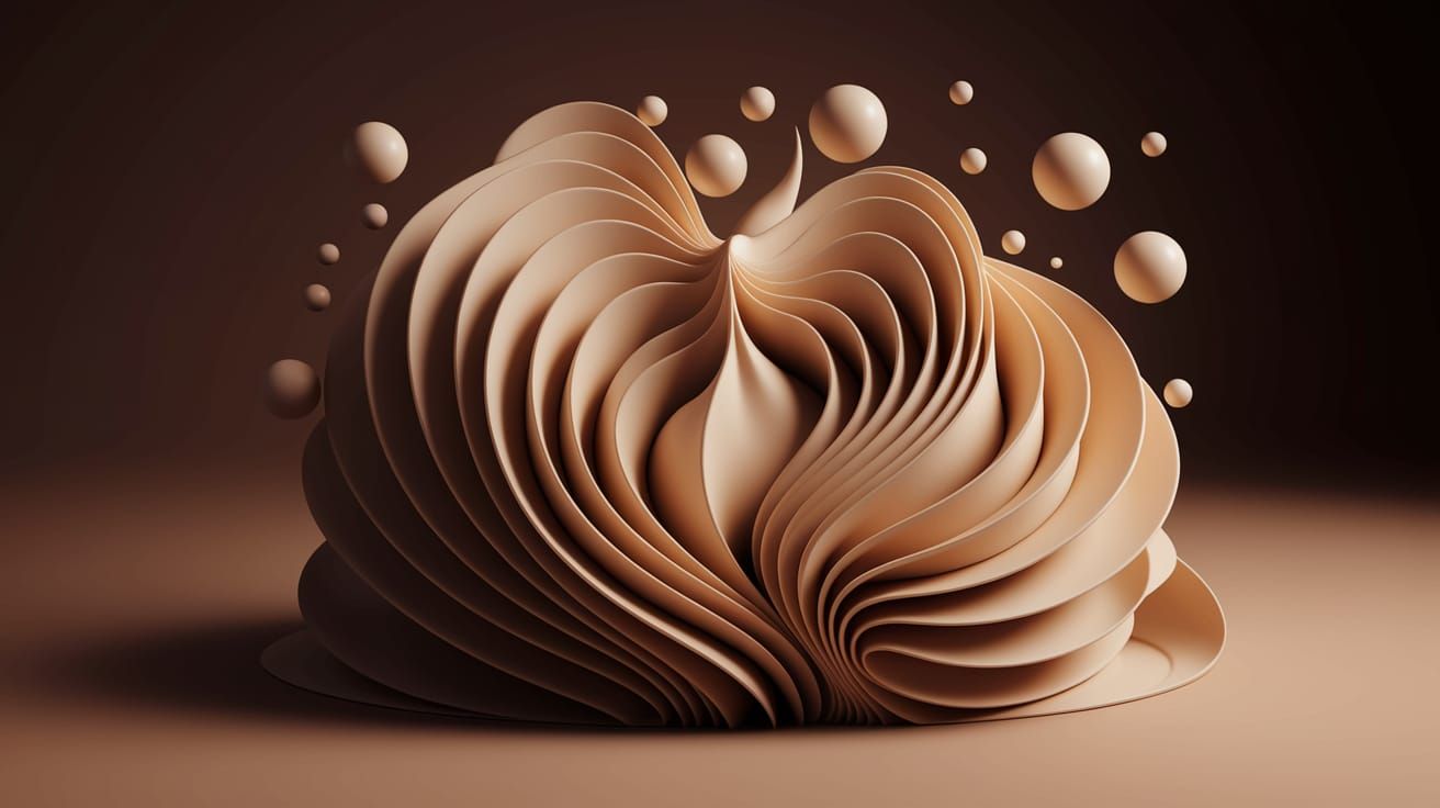 Vibrant Abstract Art in Muted Cream and Chocolate Tones