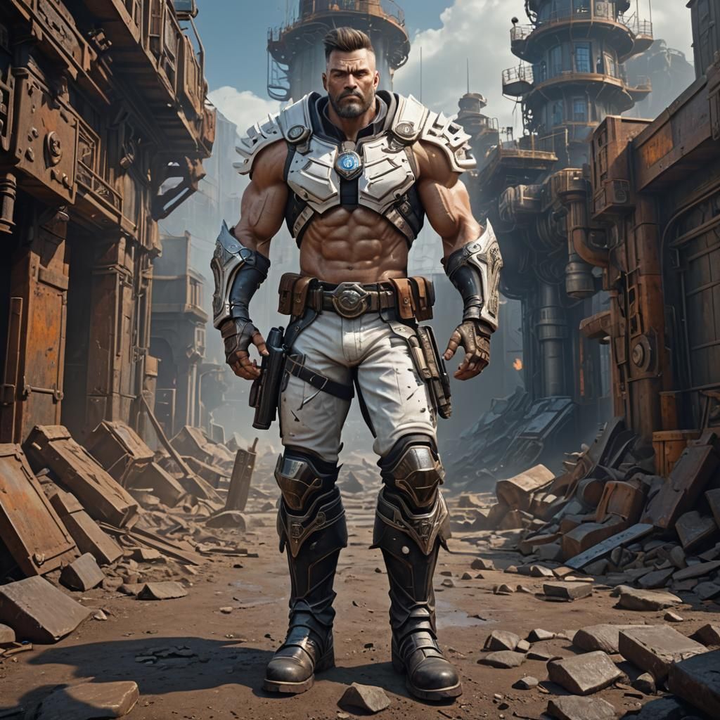 Muscular Male in Engineer Boots: Fantasy Concept Art