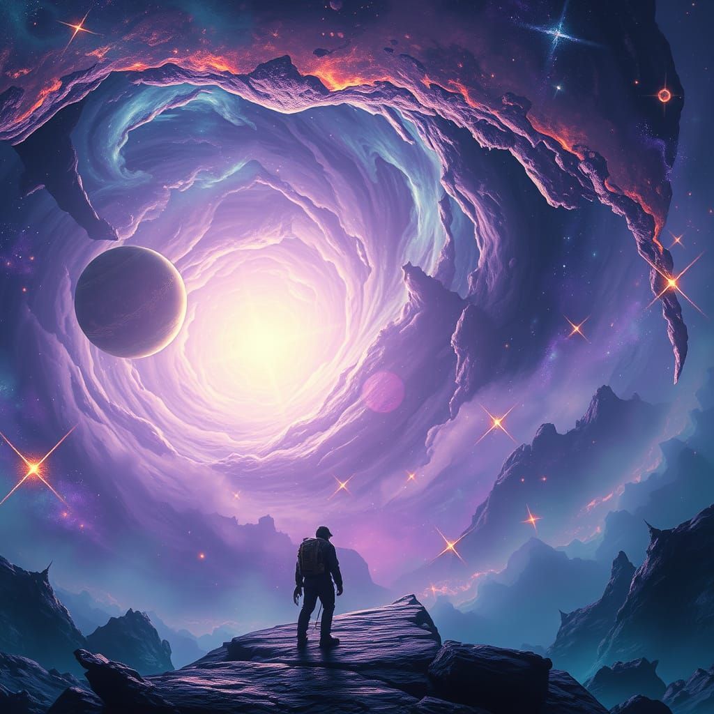 Cosmic Explorer in Astral Dreamscape