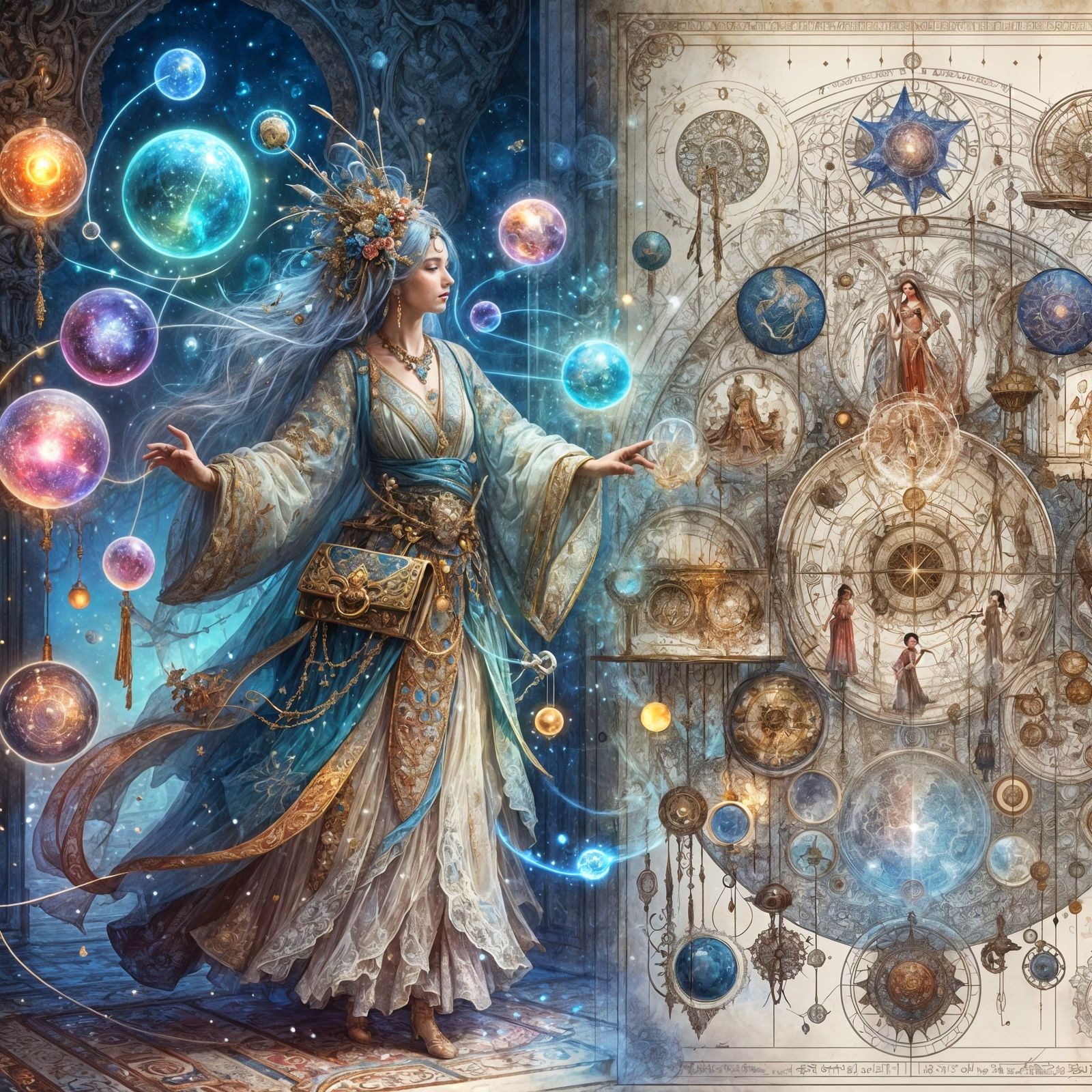 Enchanting Keeper of Magical Rooms in 18th Century Attire