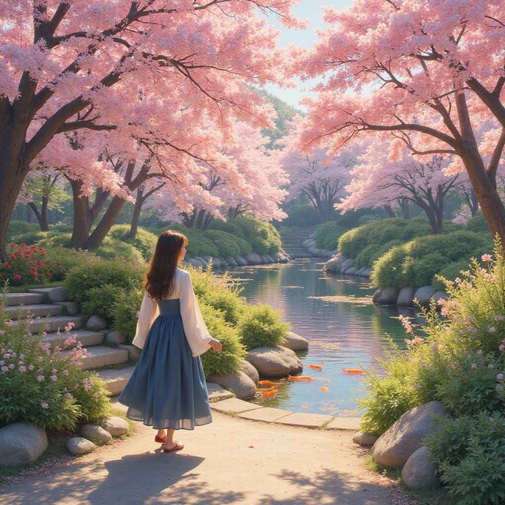 Stroll through a cheerful Japanese garden
