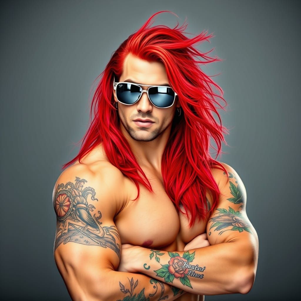 Muscular Wrestler in Bold Comic Book Style