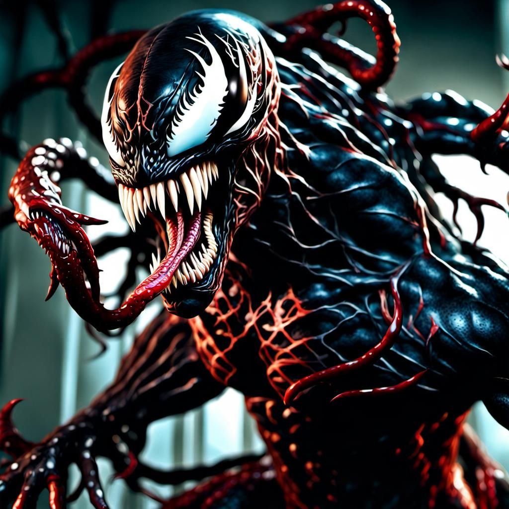 Hyperrealistic Venom Symbiote: Stitched Killer of Nightmares
