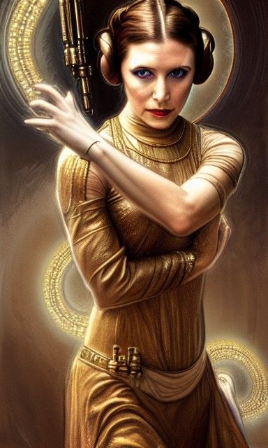 Princess Leia as Pre-Raphaelite Goddess
