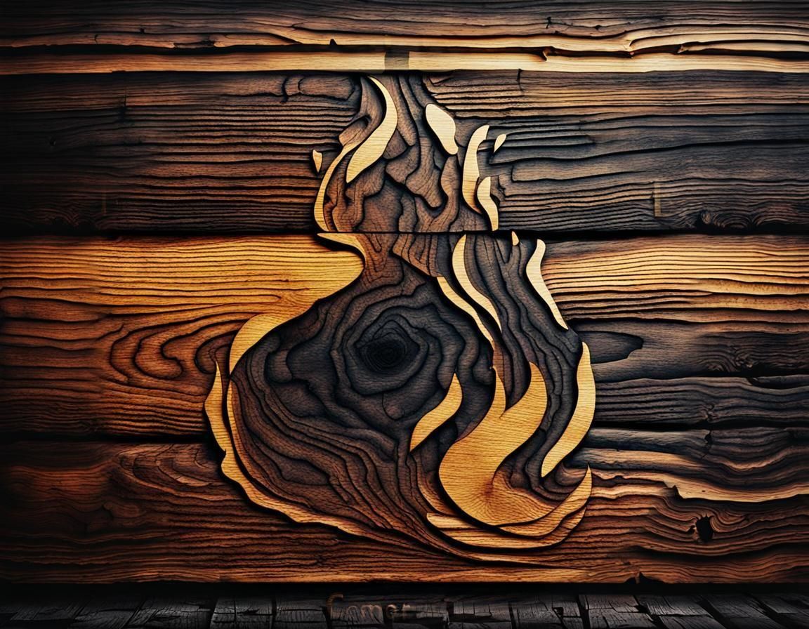 Burned Wood Texture in Golden Hour Lighting