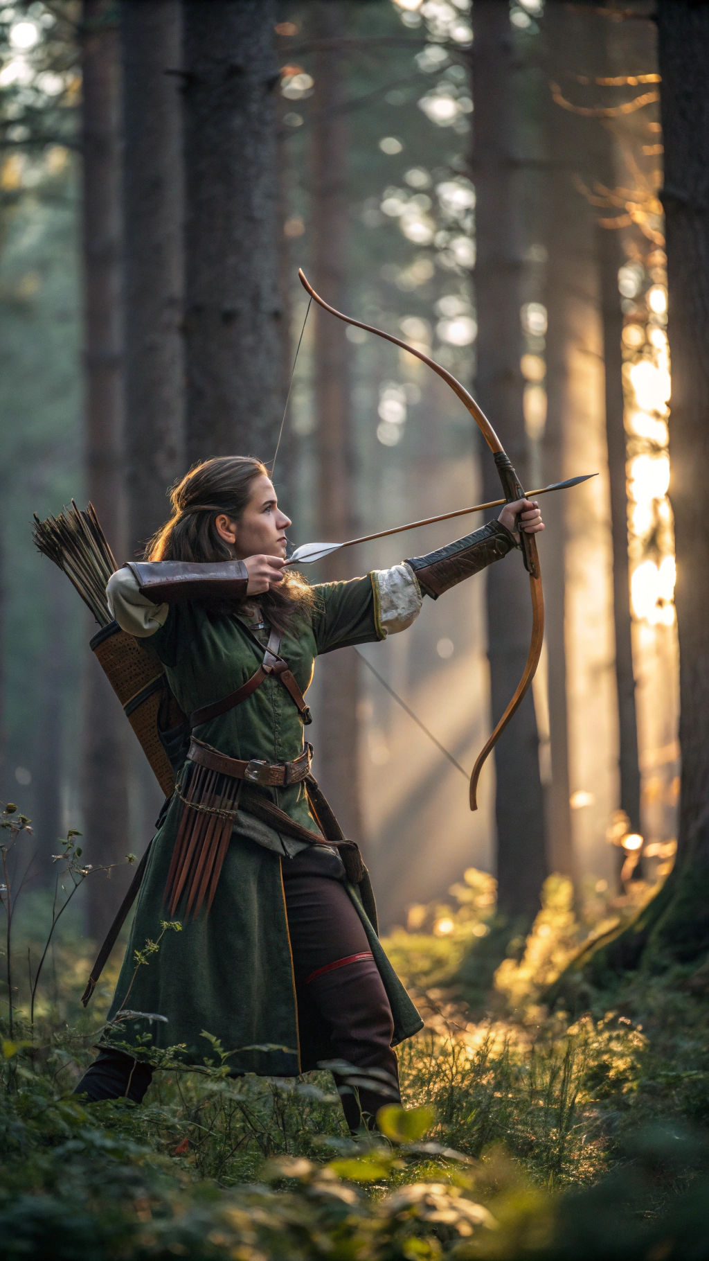 Fantasy Archer Aiming an Arrow