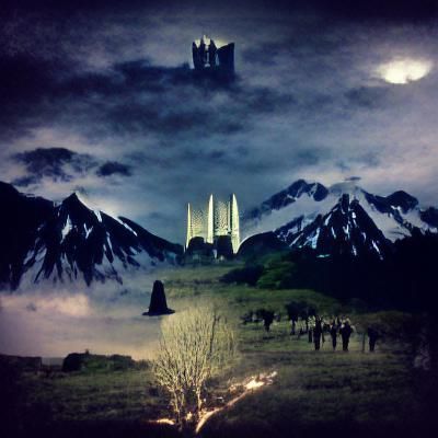 Moonlit Night in Gondor Digital Painting