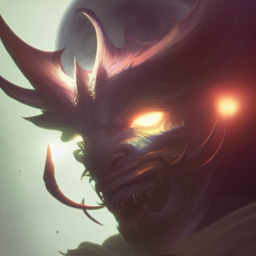 Moon Demon of Light: Dark Fantasy Concept Art