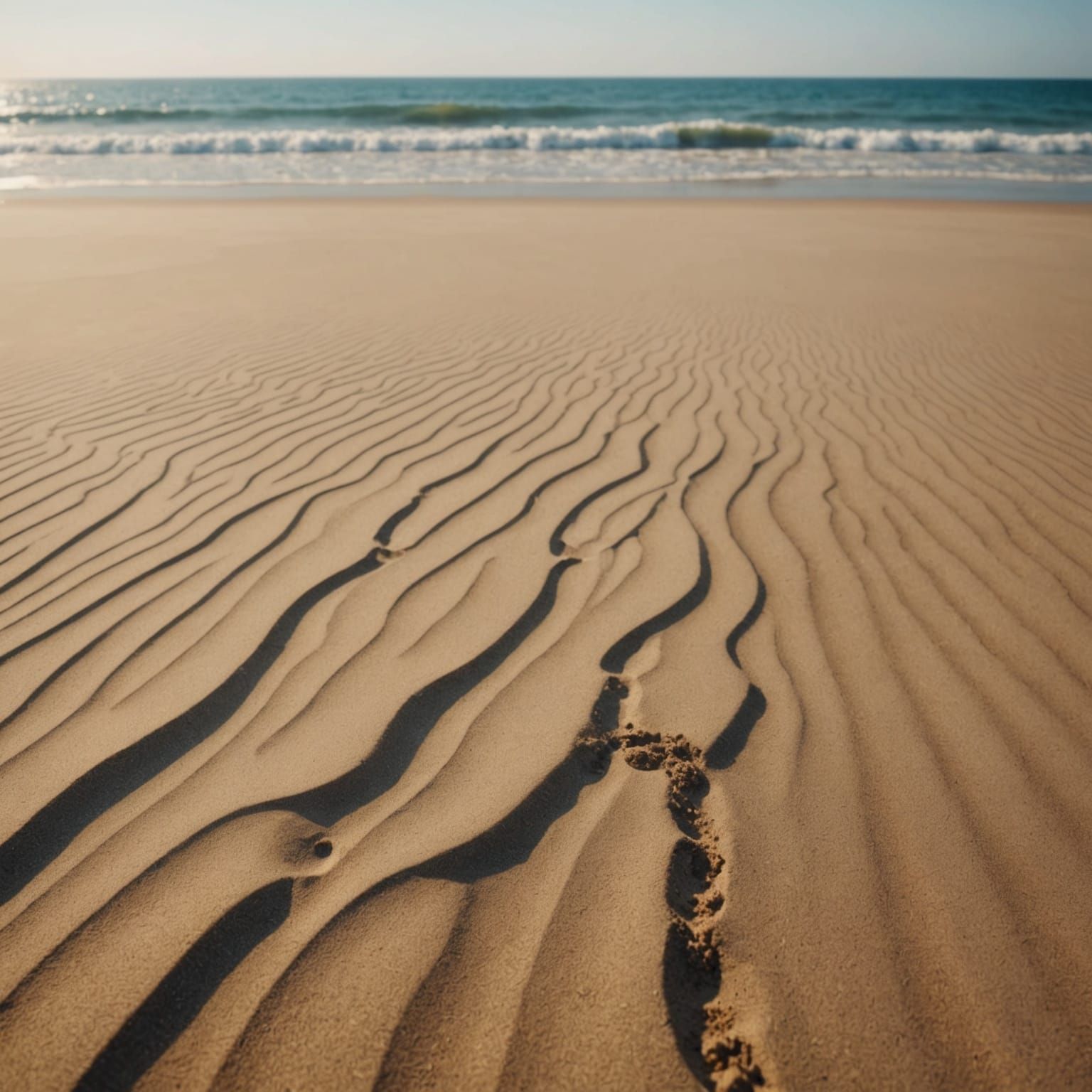 Macro Beach Scene: Where Sea Touches Sand