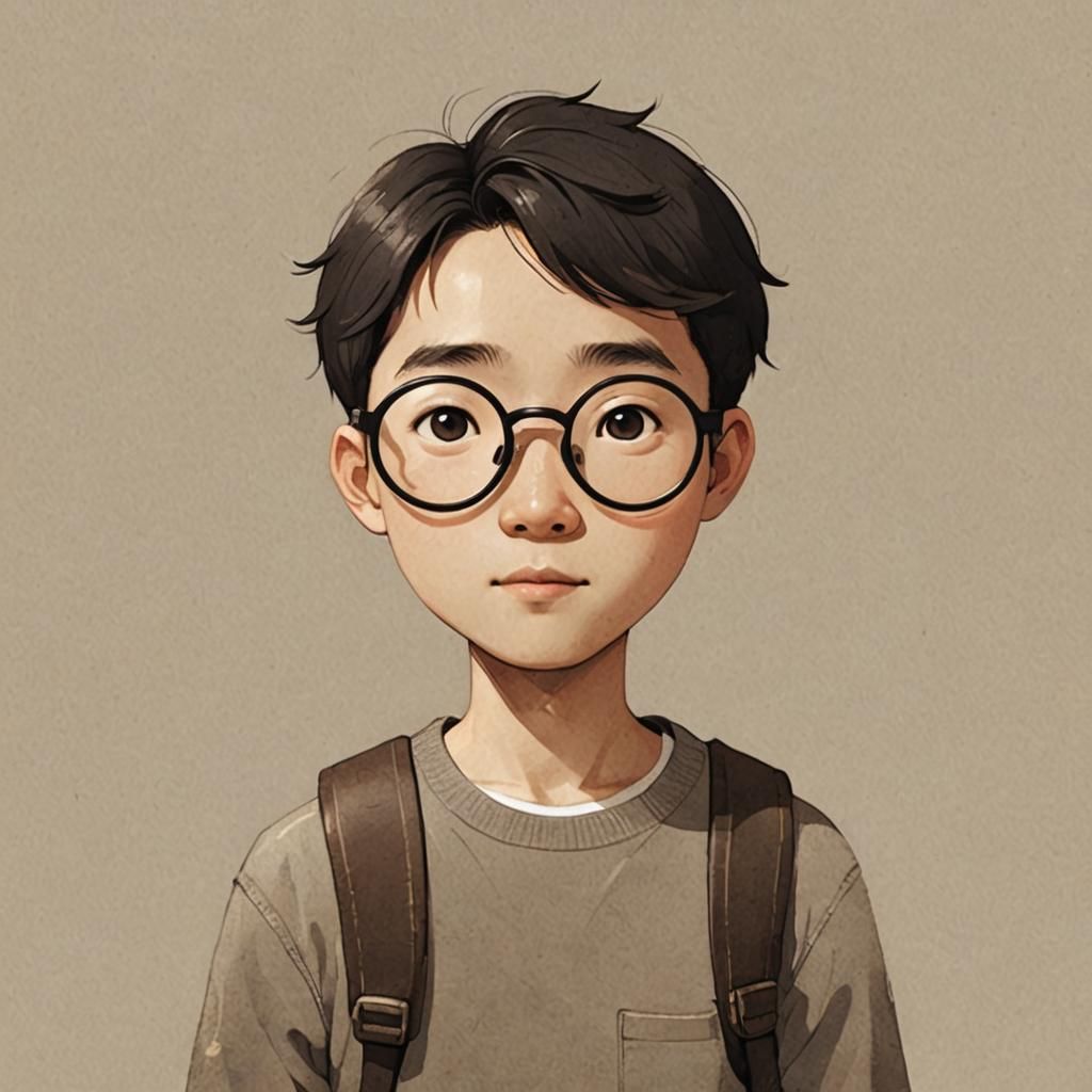 Korean Boy Profile Picture in Flat Design