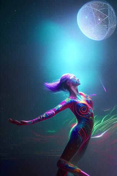 Hyperdetailed Cosmic Dancer Concept Art