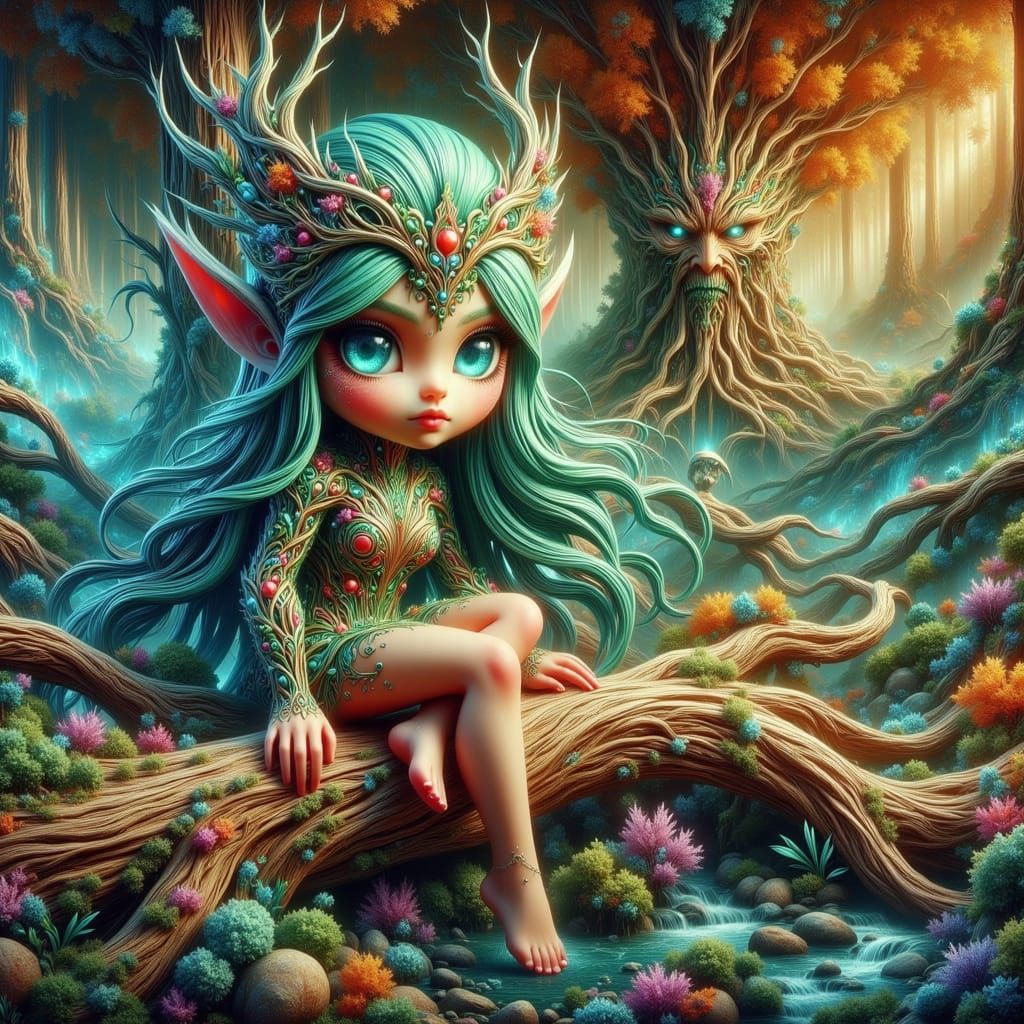 Ethereal Forest of Life in Dark and Ominous Style