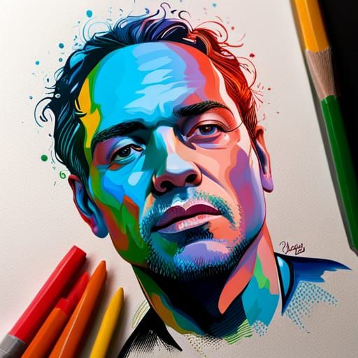 Hyperrealistic Birthday Card Man in Splash Art Style