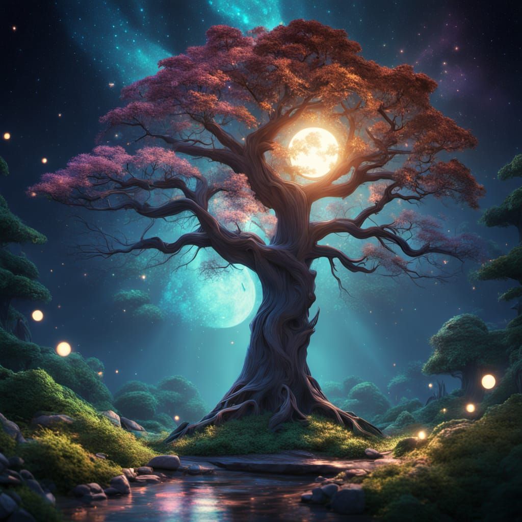 Enchanted Forest Tree in Vibrant Disney-Inspired 3D Digital ...
