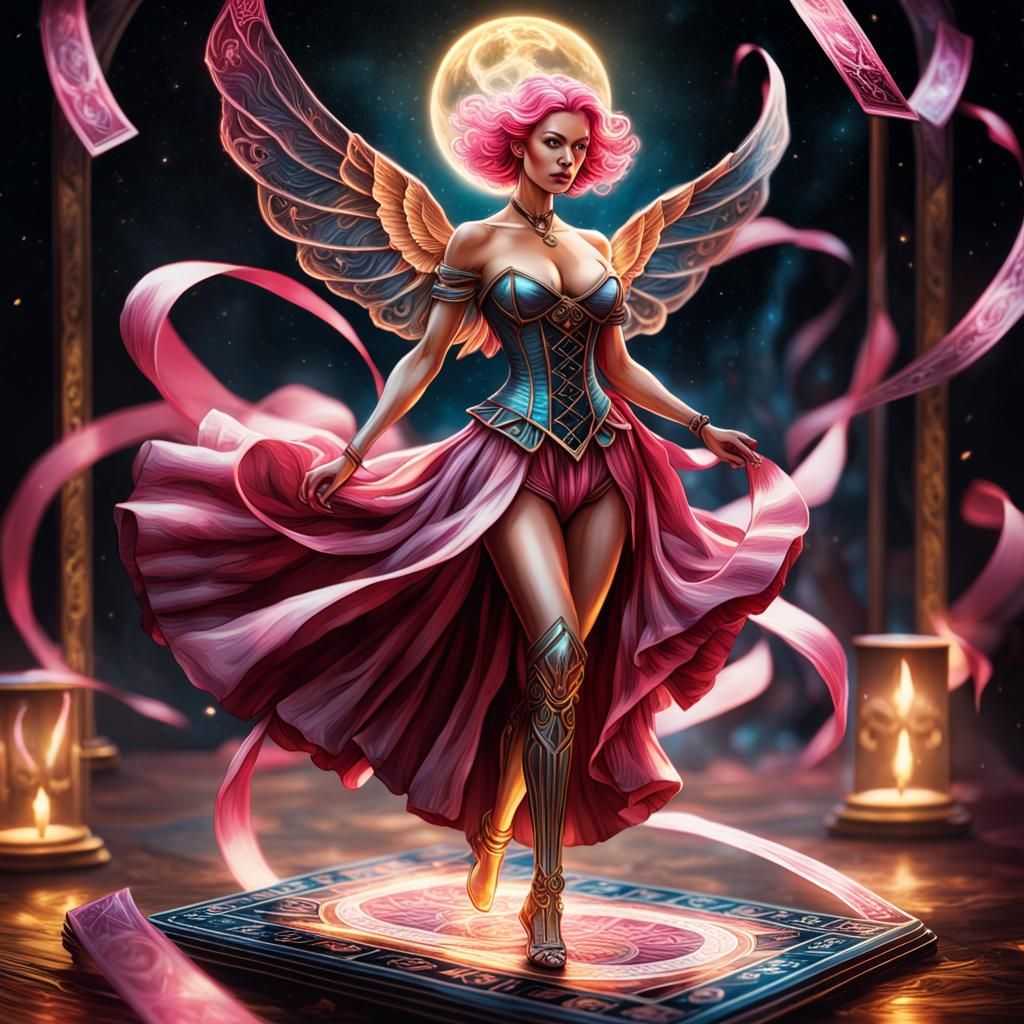 Eldritch Tarot Card Breast Cancer Awareness Portrait