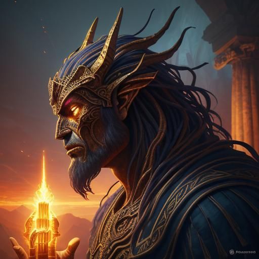 Majestic Terracotta Colossus in Golden Light