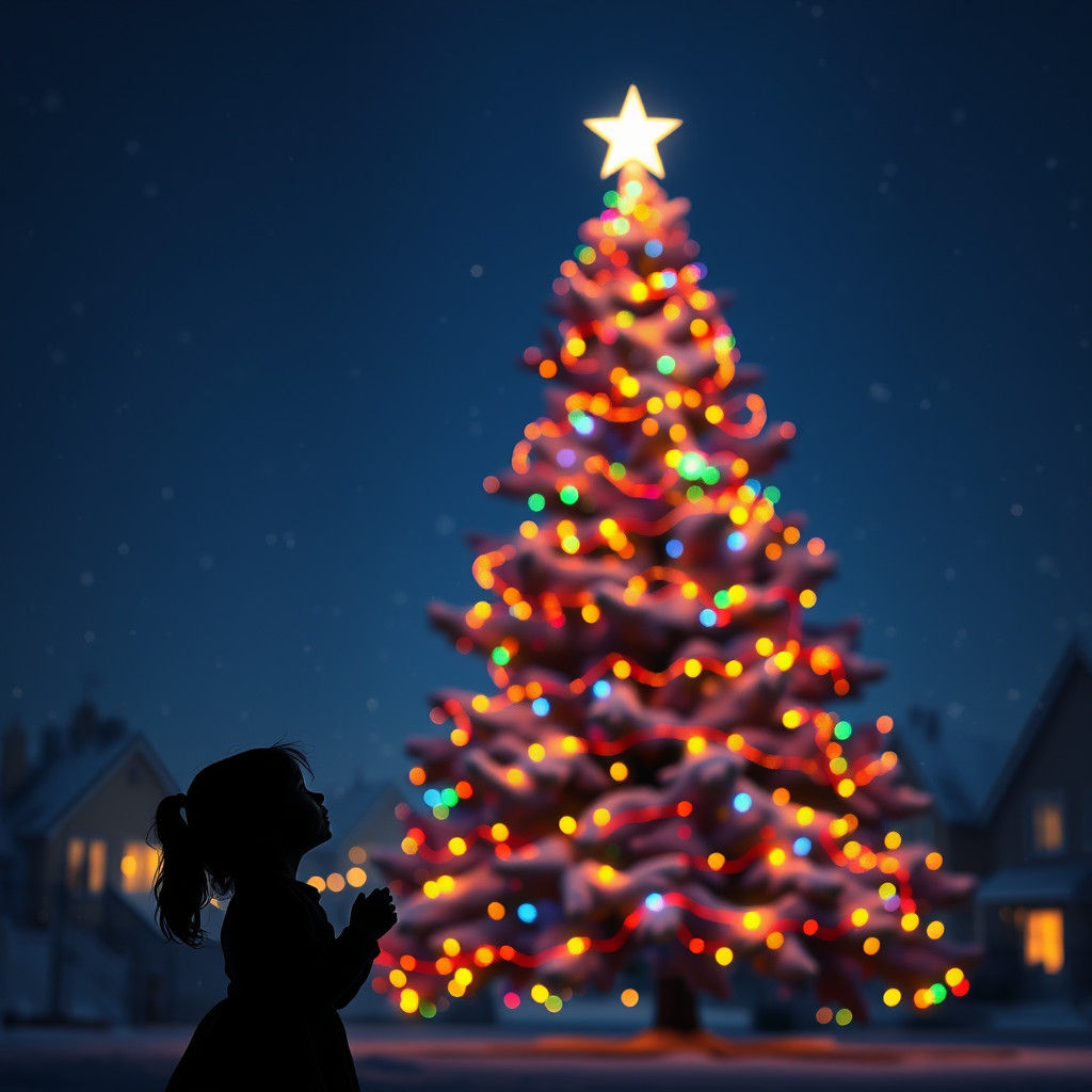 Magical Christmas Tree Under a Radiant Star