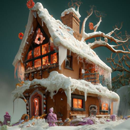 Fantastical Gingerbread House: Detailed Matte Painting