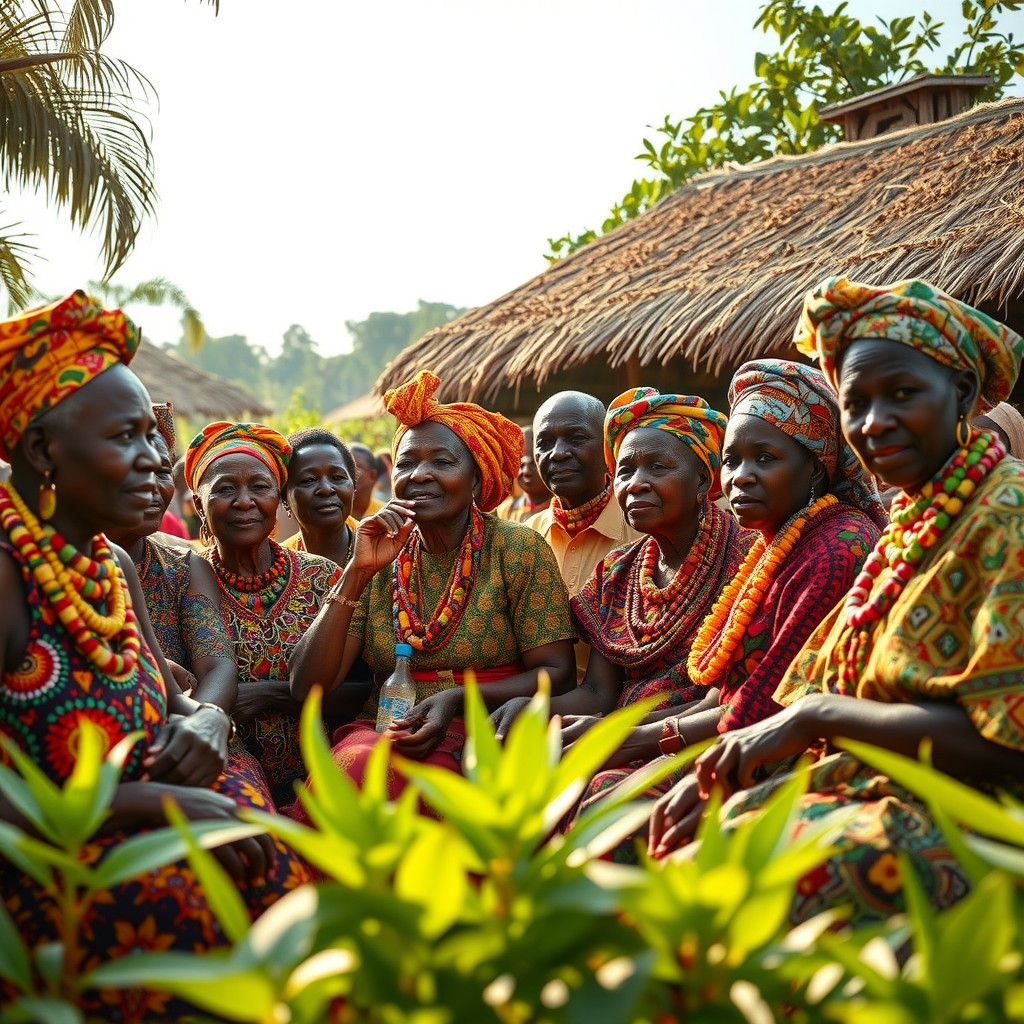 Vibrant Gathering of African Elders in Traditional Dress