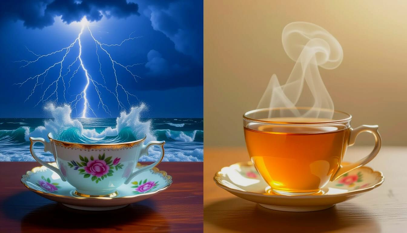 Storm and Calm in a Teacup: Surreal Photorealism