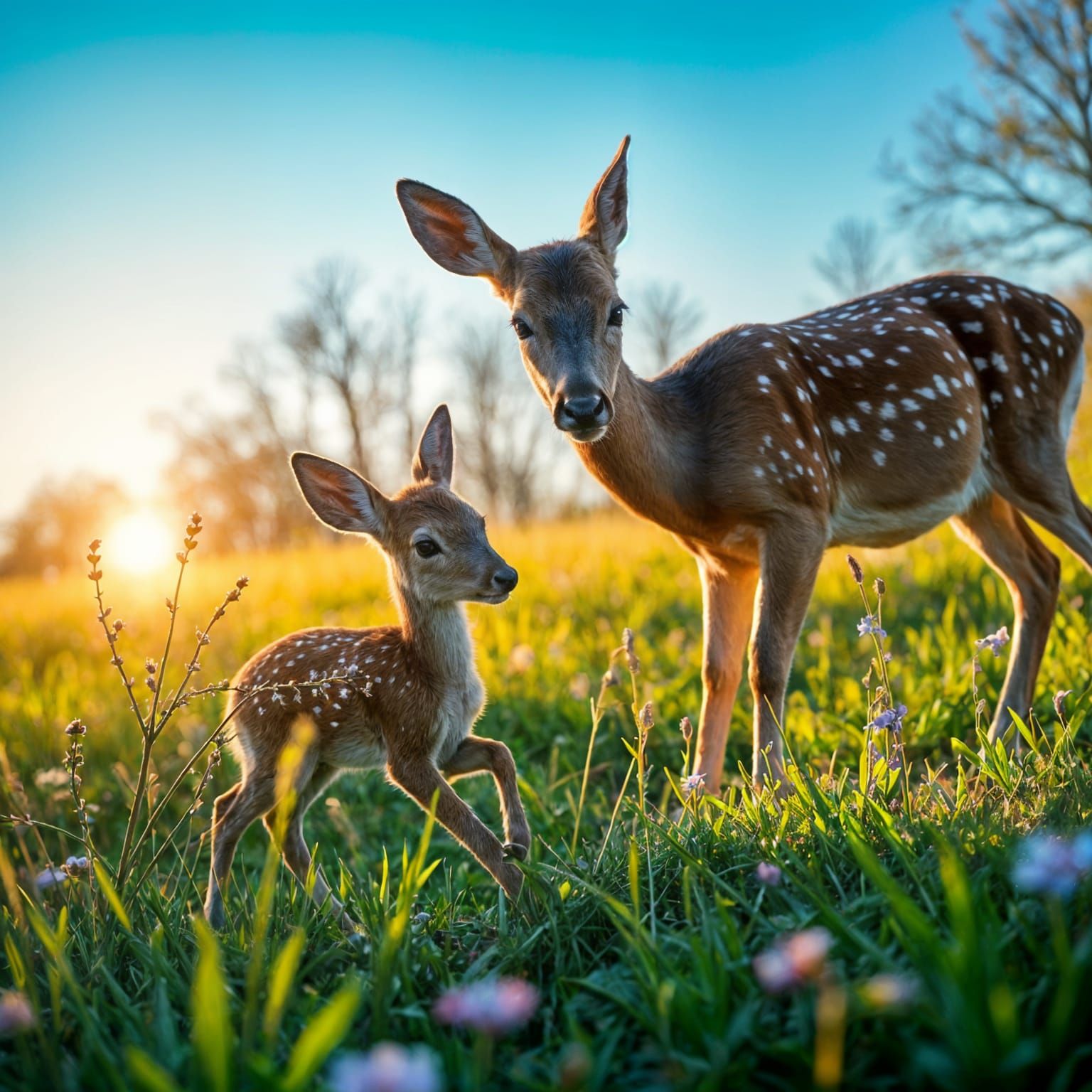 Morning Sunrise in Vibrant Spring Bloom