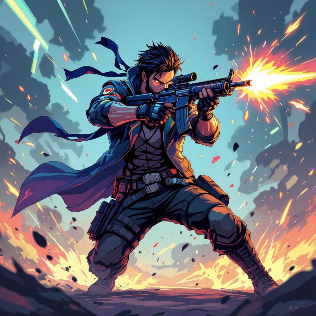 Dynamic Free Fire Character in Action Pose