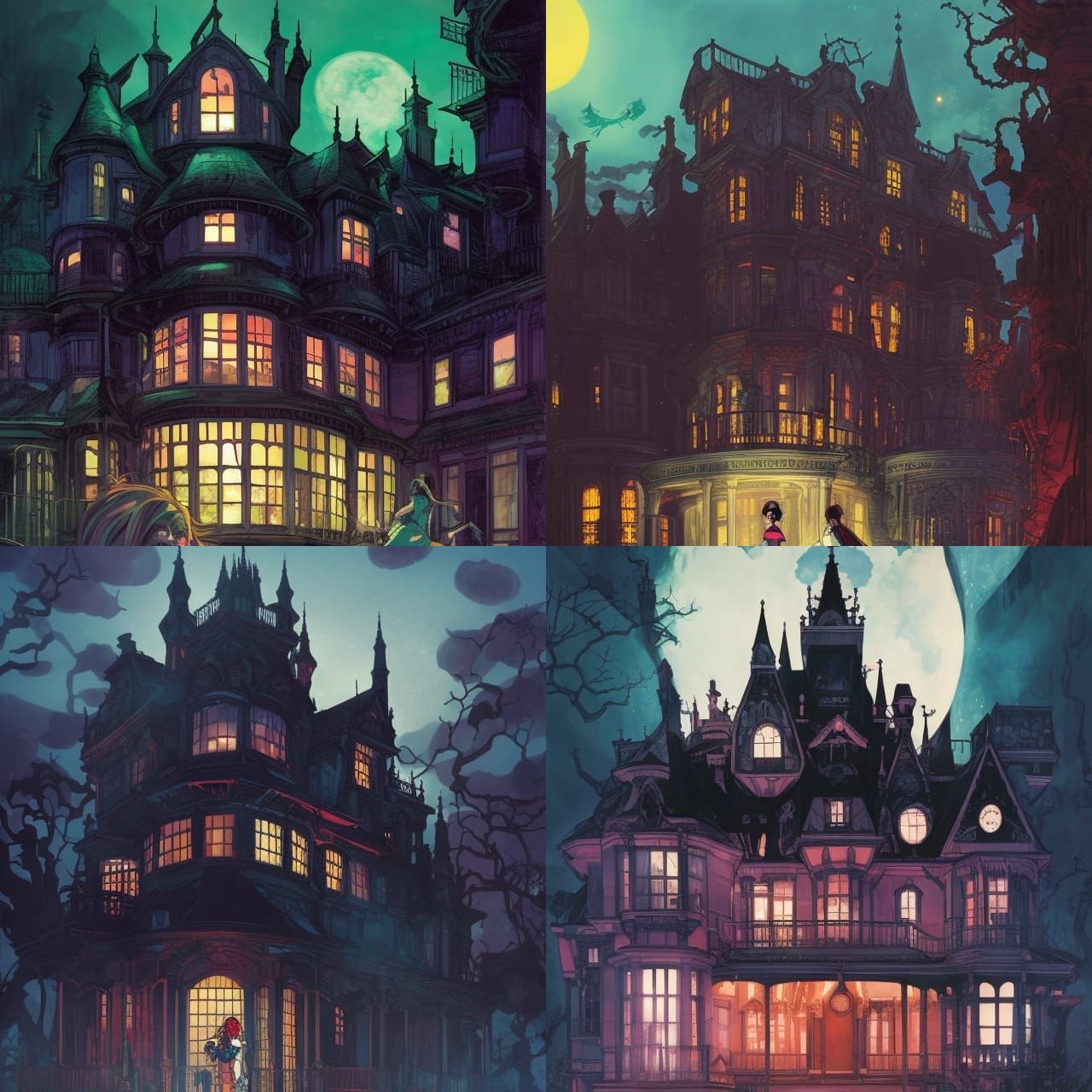 Cyber Victorian Haunted Mansion: Comic Book Art