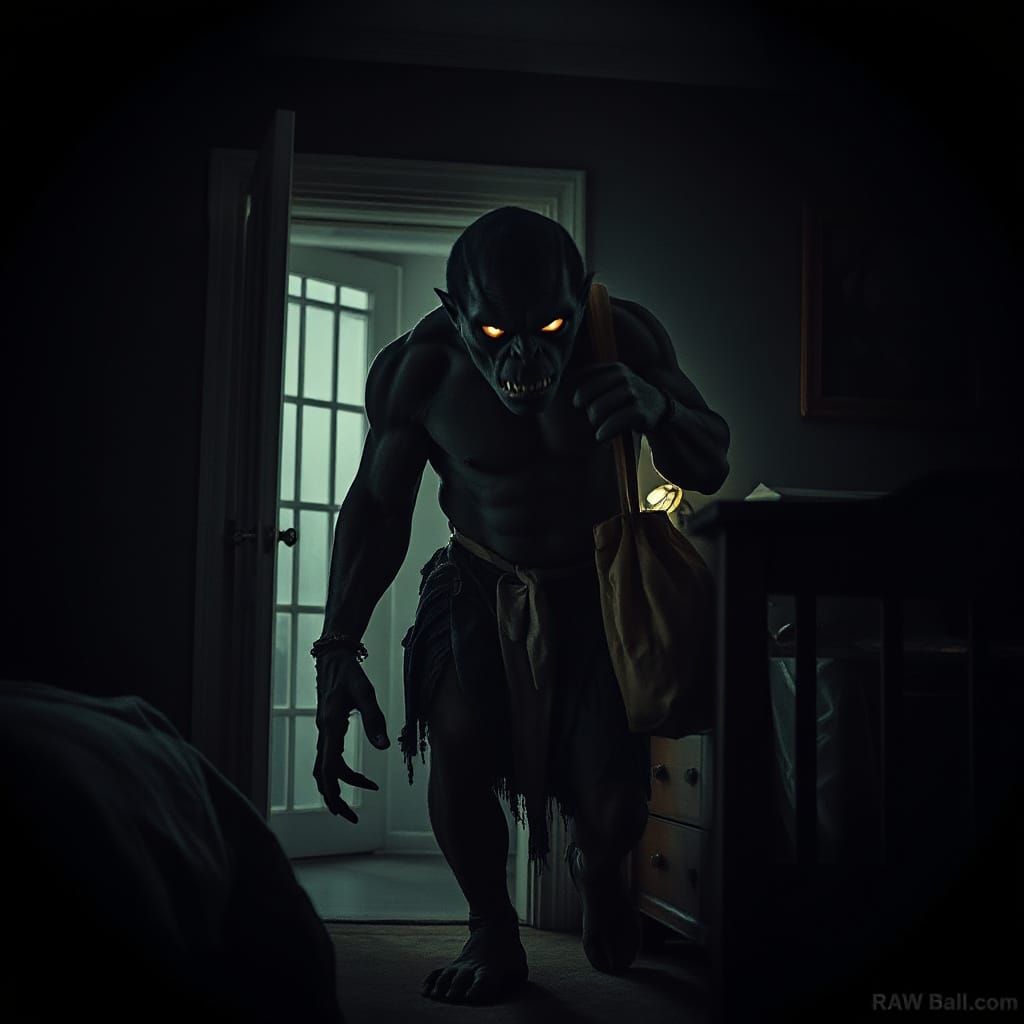 El Cucuy Monster Sneaks in Midnight, RAW Photo