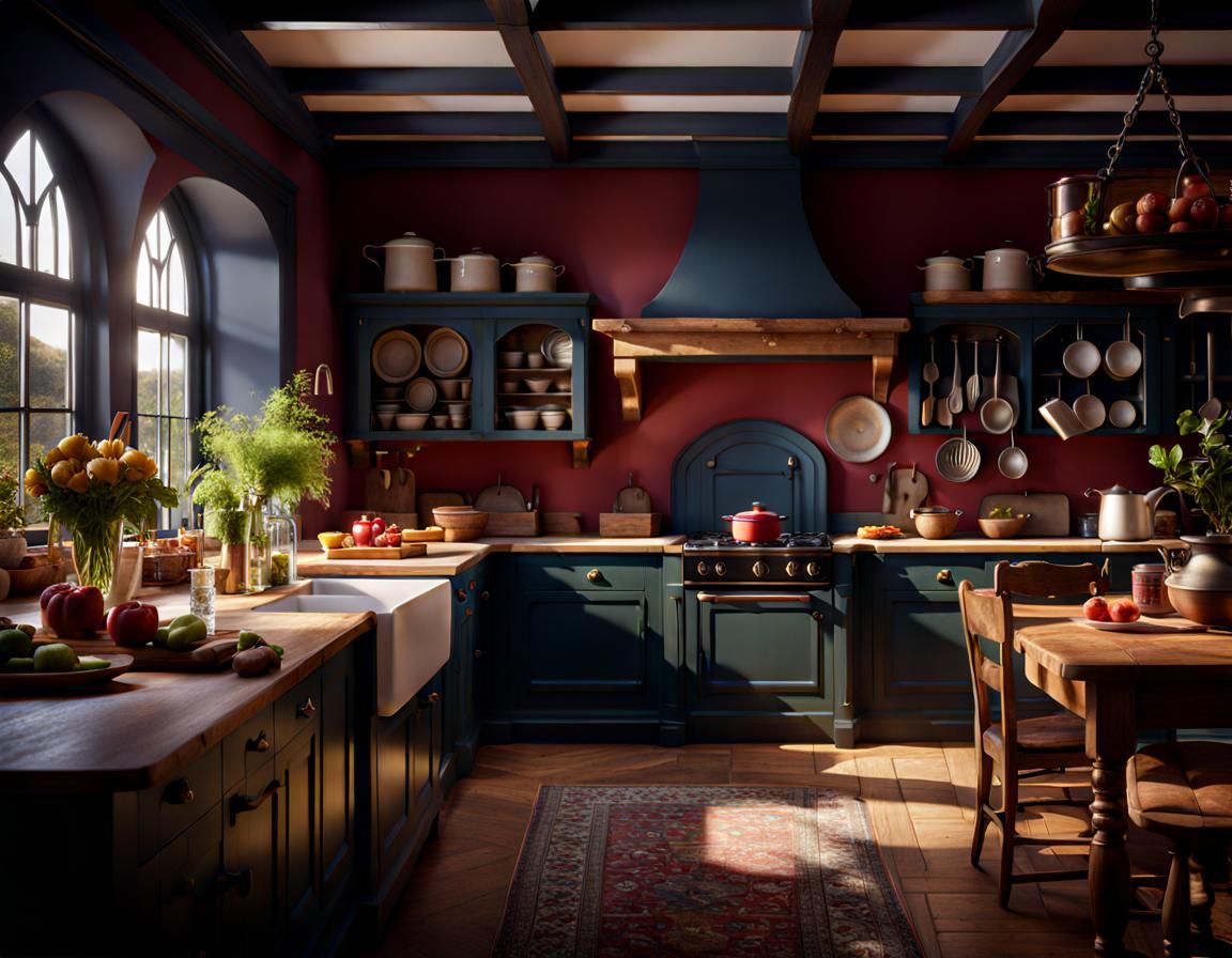Fantastical Irish Country Kitchen in Detailed Matte Painting