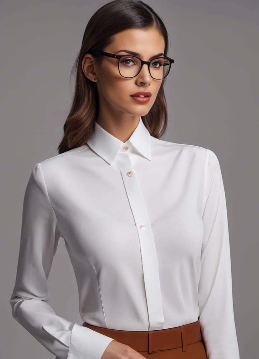 Hyperdetailed Portrait of Office Lady with Glasses