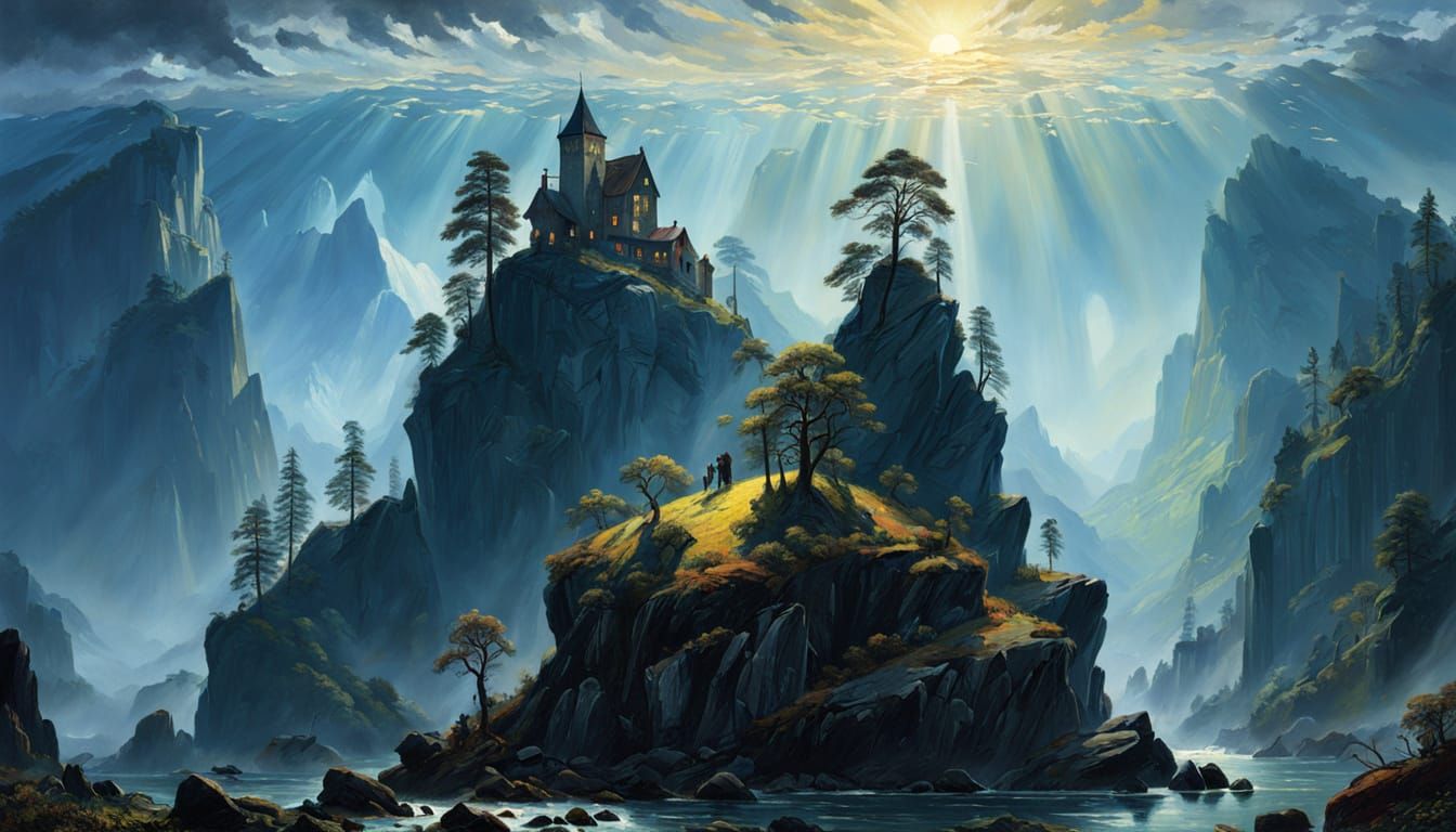 Romantic Landscape Painting in the Style of Classic Masters