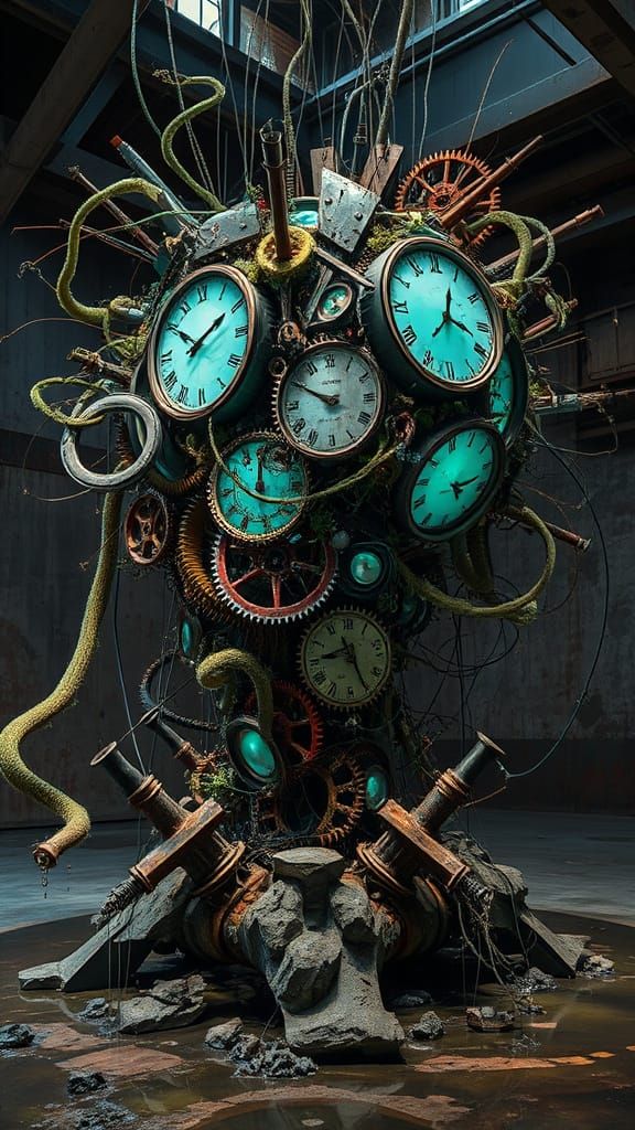 Fractured Mechanical Abstraction in Cyberpunk Style