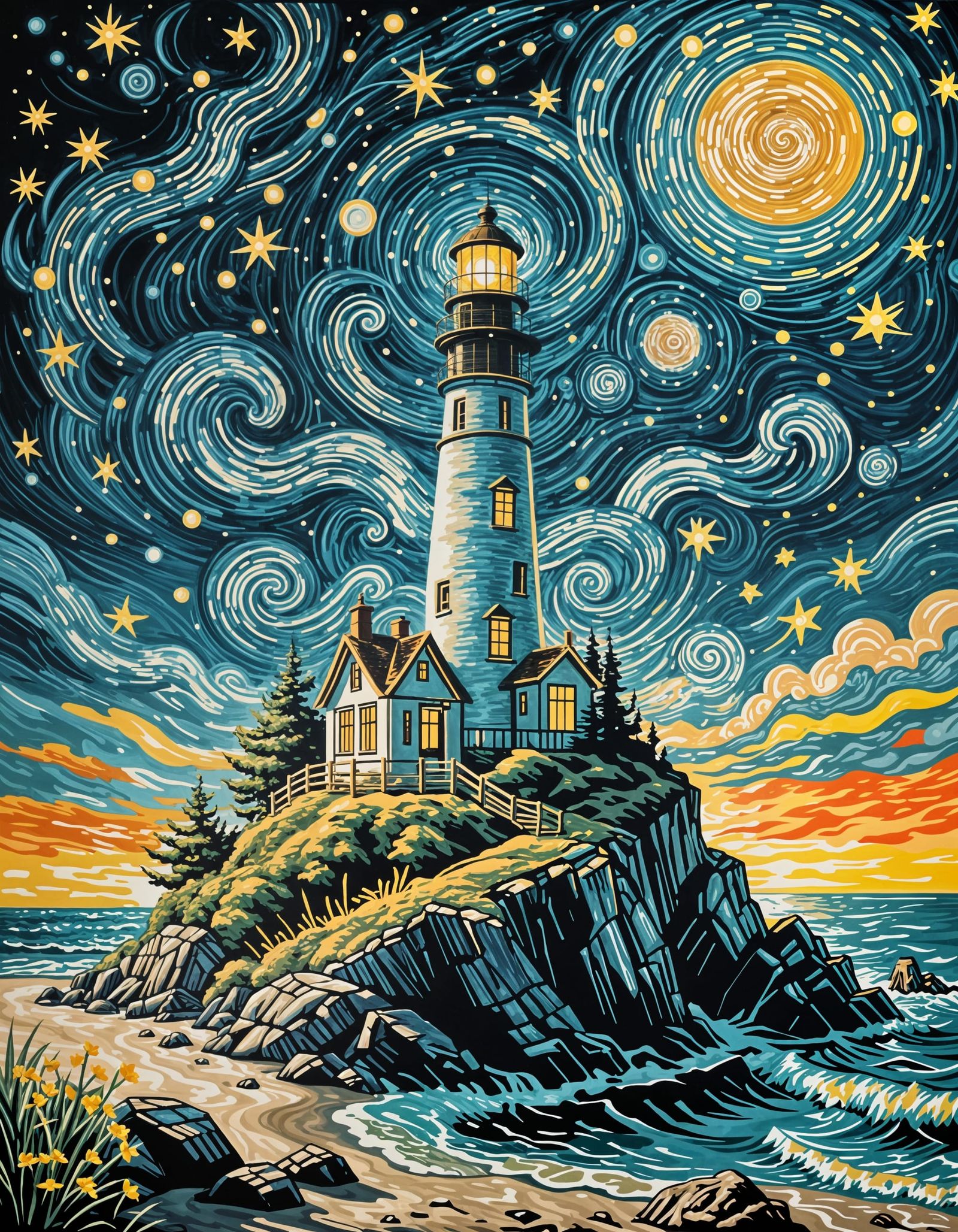 Lighthouse in the sea of stars