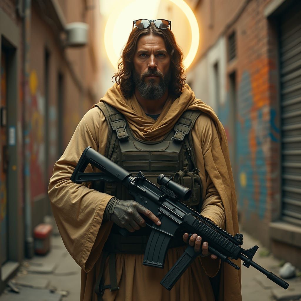 Modern Tactical Savior in Urban Alleyway