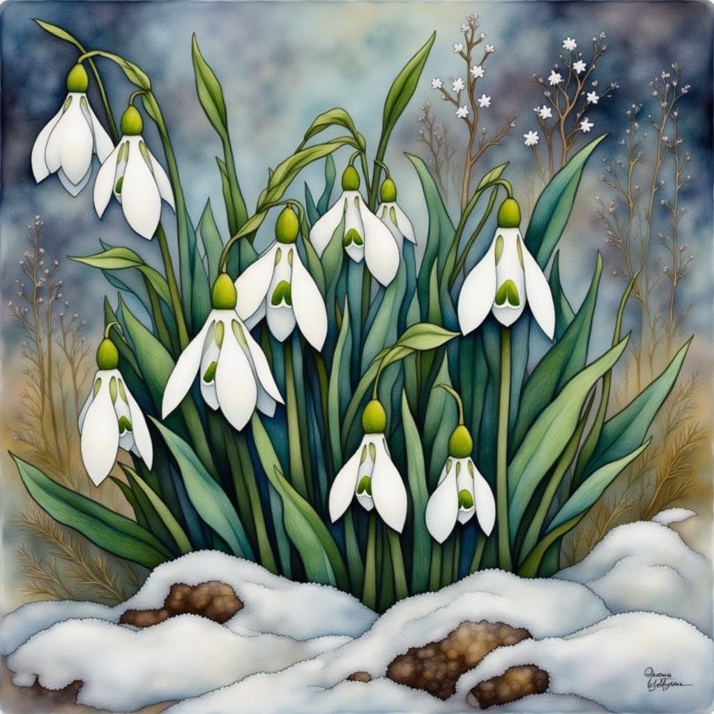 Surreal Floral Blooms Emerge from Frosty Landscape