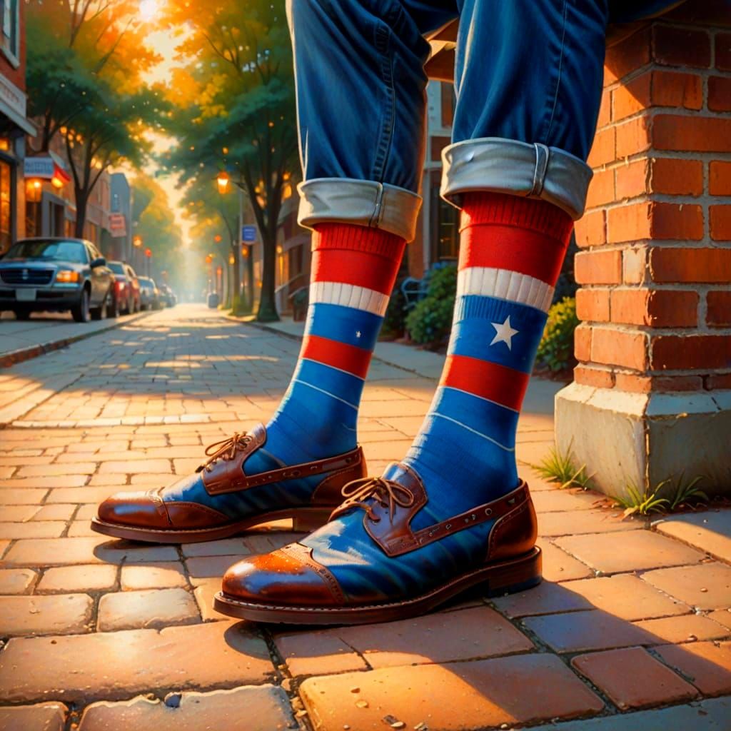 Barber Pole Socks in Detailed Airbrush Art